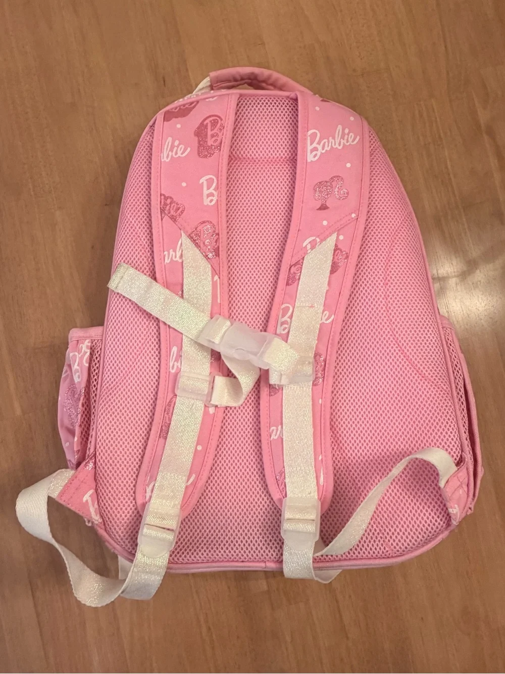 Barbie Pottery Barn Kids Mackenzie Pink Glitter Logo Kids Backpack Large